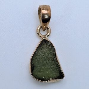 Natural Rare Moldavite S925 Sterling Silver Pendant